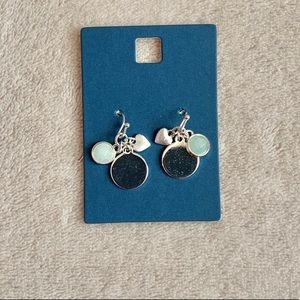 Silver and Navy Dangle Earrings